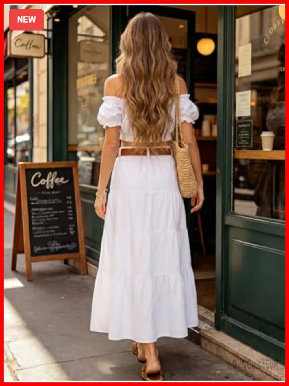 Long Tiered Maxi Denim Skirt High Elastic Waist Jean A-Line